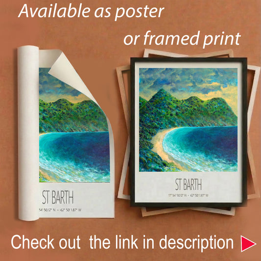 Art Print – St Barth – Gouverneur Beach – Acrylic Print – Travel Poster – Caribbean Wall Art