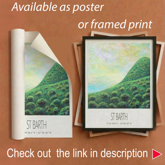 Art Print – St Barth – Tropical Trees – Acrylic Print – Travel Poster – Caribbean Wall Art