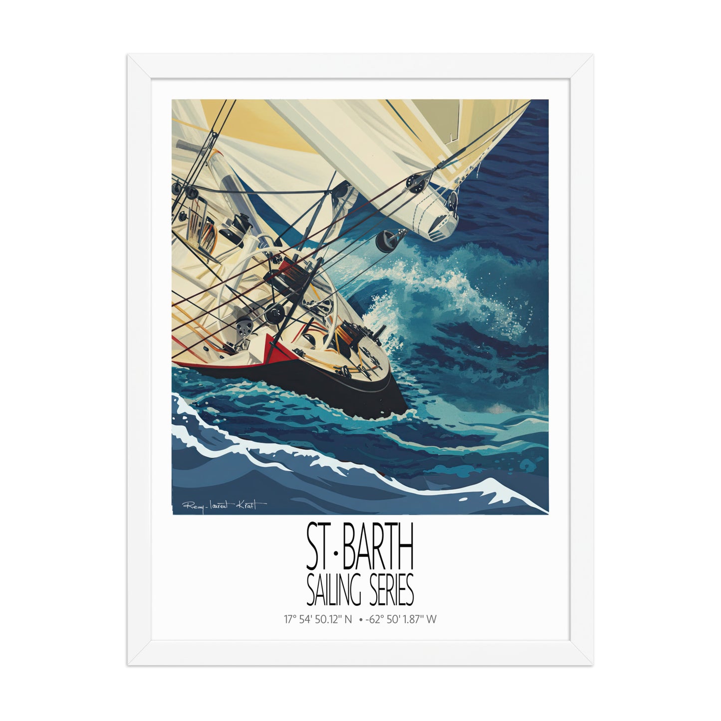 Red Hull poster in white frame