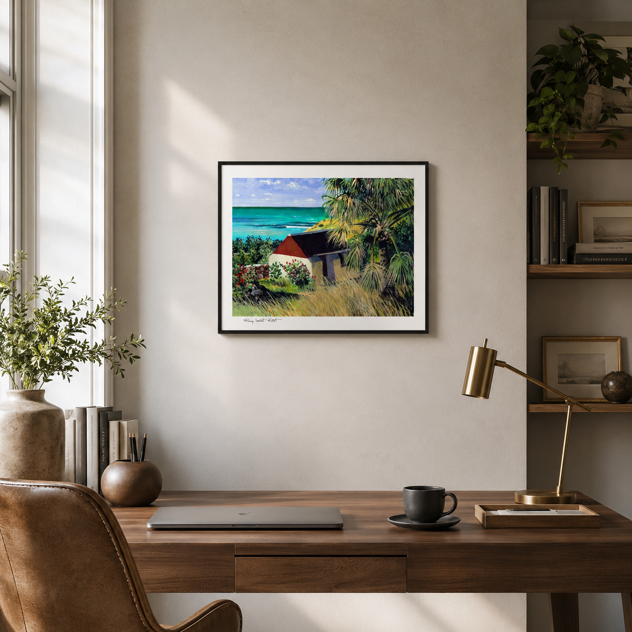 St Barth Watercolor Print – Grand Cul de Sac – Caribbean Wall Art