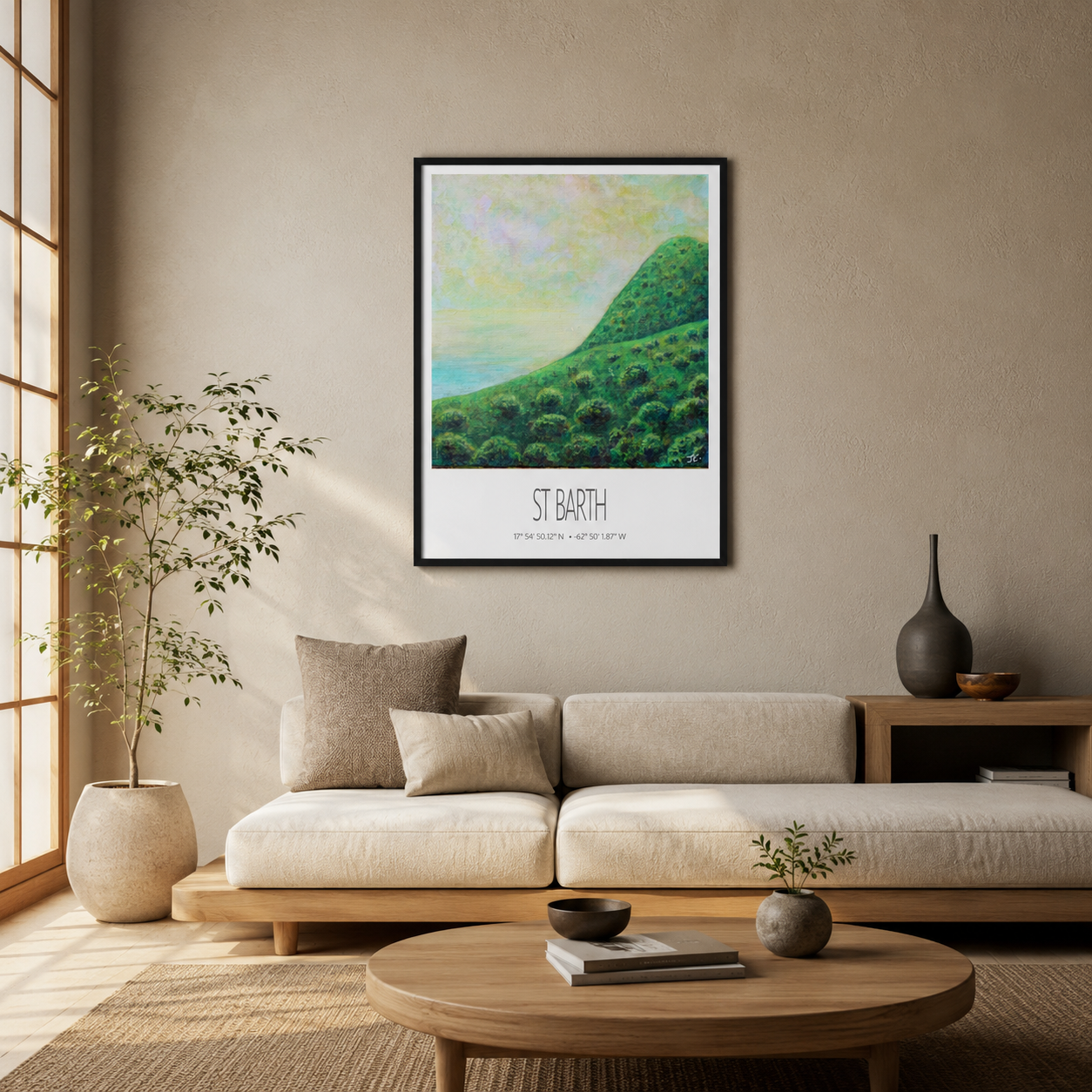 Art Print – St Barth – Tropical Trees – Acrylic Print – Travel Poster – Caribbean Wall Art