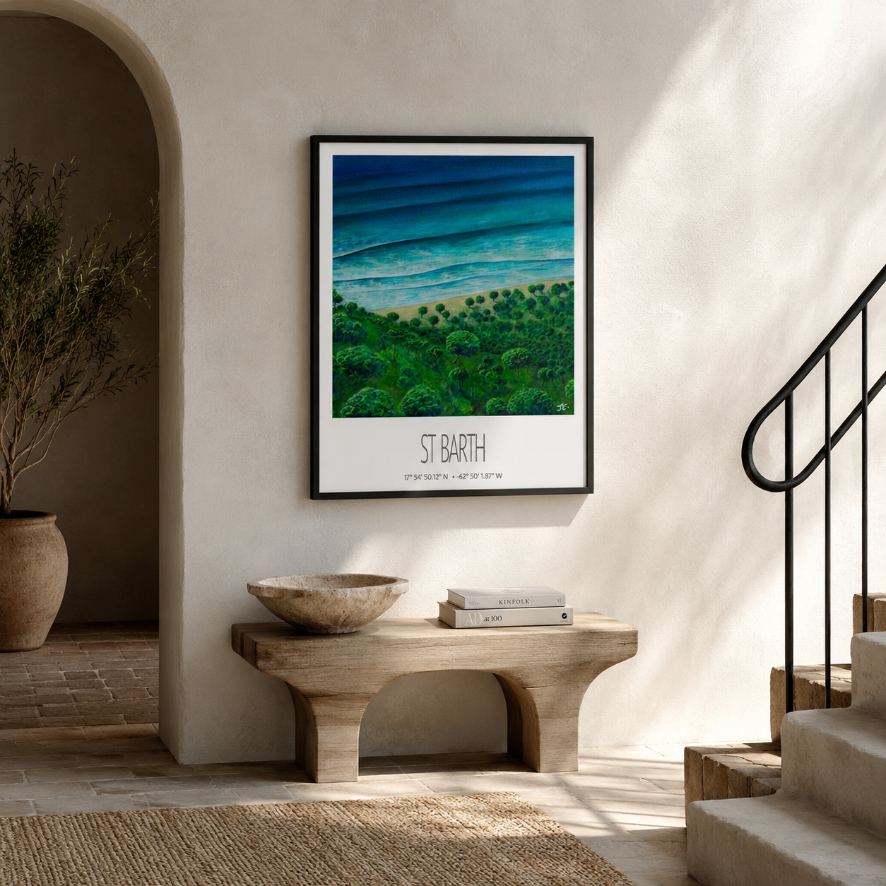 Framed Art Print – St Barth – Chauvette – Acrylic Print – Travel Poster – Caribbean Wall Art