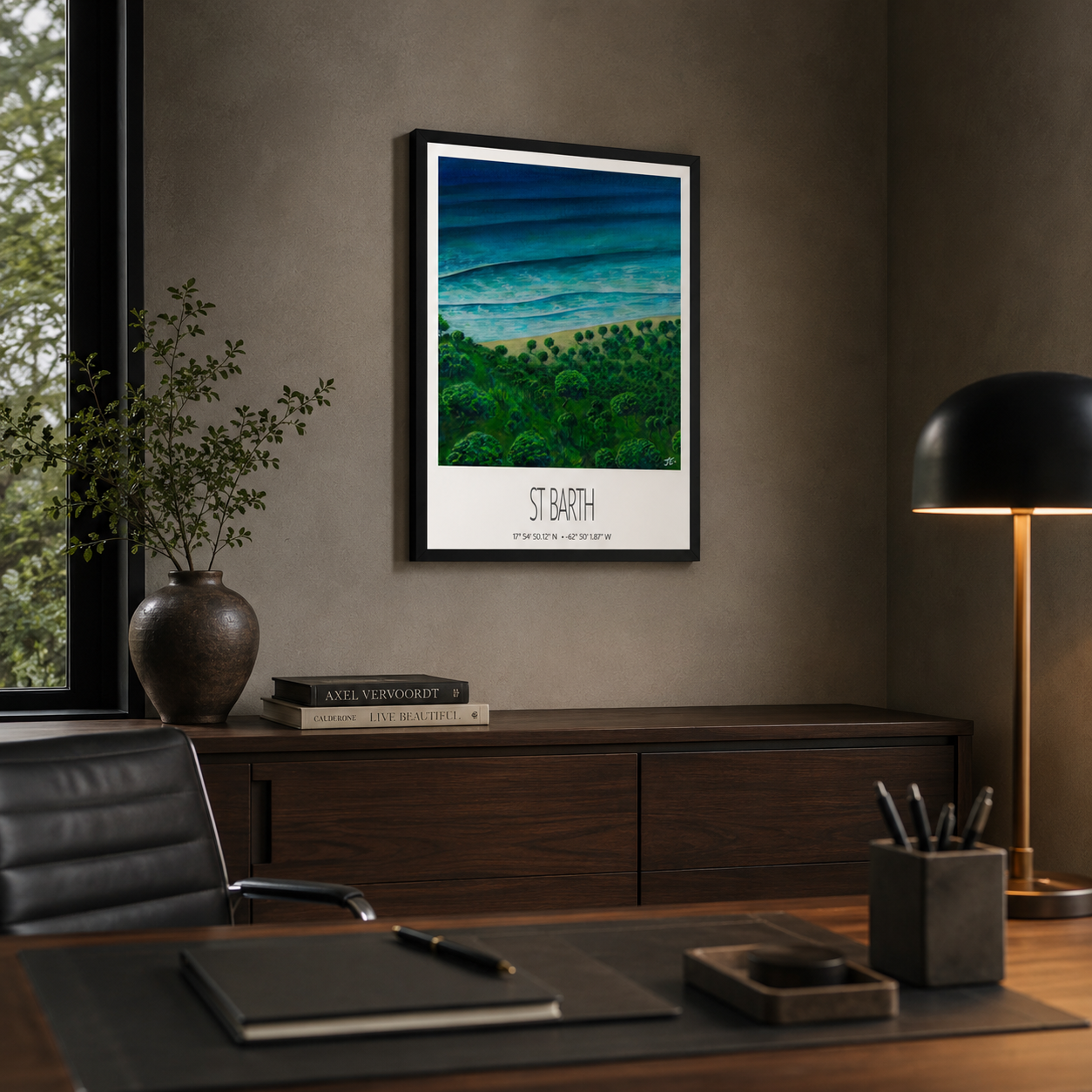 Framed Art Print – St Barth – Chauvette – Acrylic Print – Travel Poster – Caribbean Wall Art