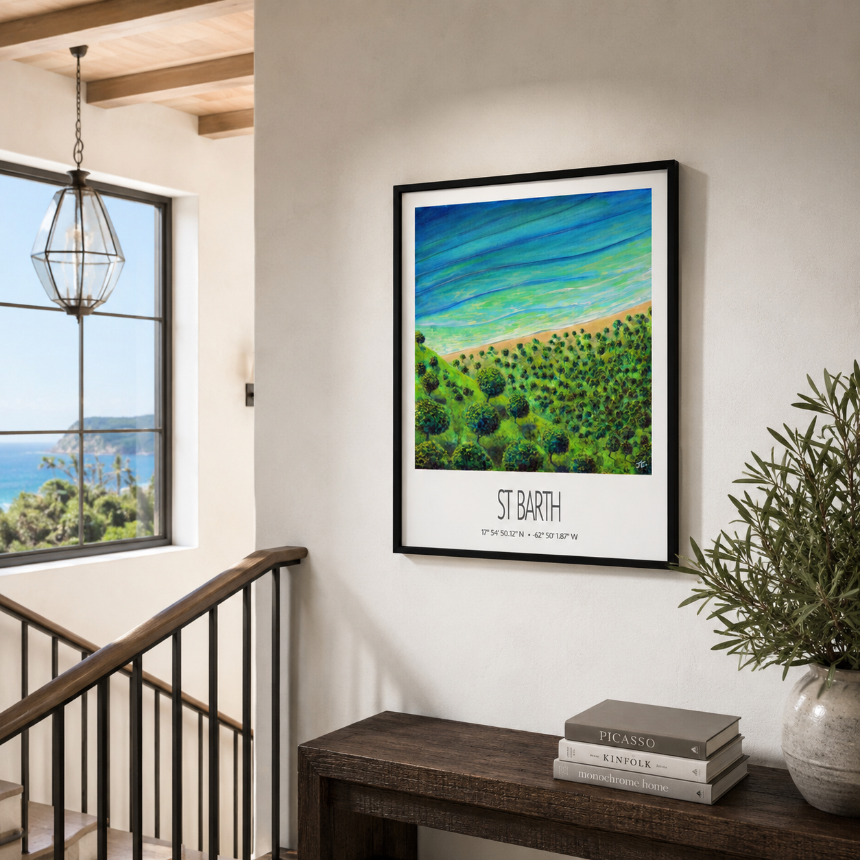 Art Print – St Barth – Flamand Beach – Acrylic Print – Travel Poster – Caribbean Wall Art