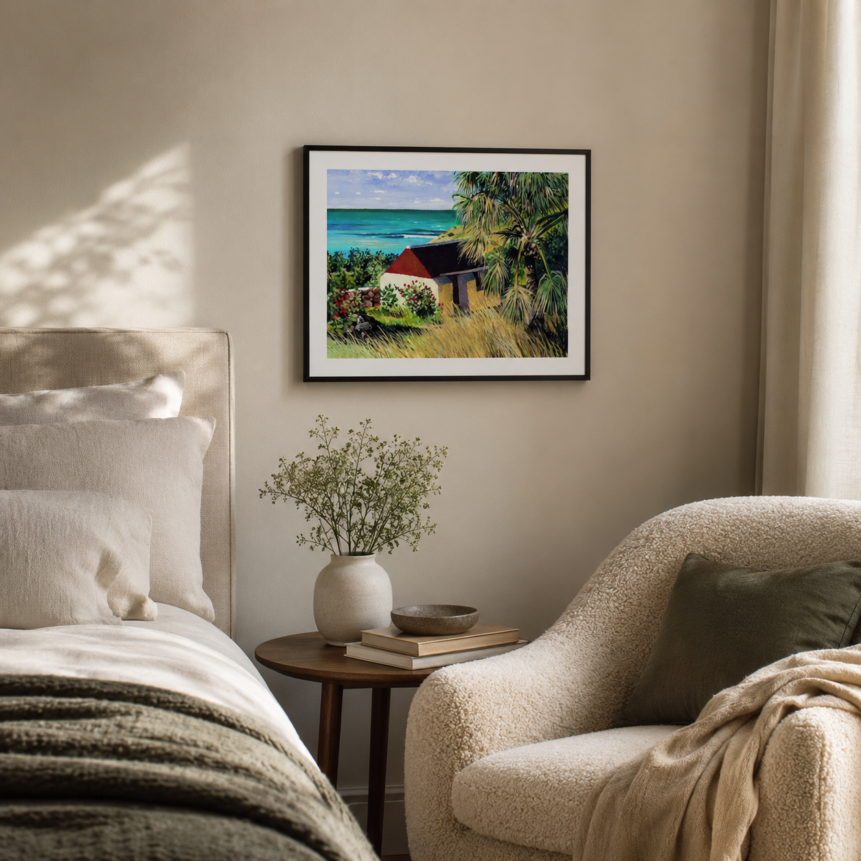 St Barth Watercolor Print – Grand Cul de Sac – Caribbean Wall Art
