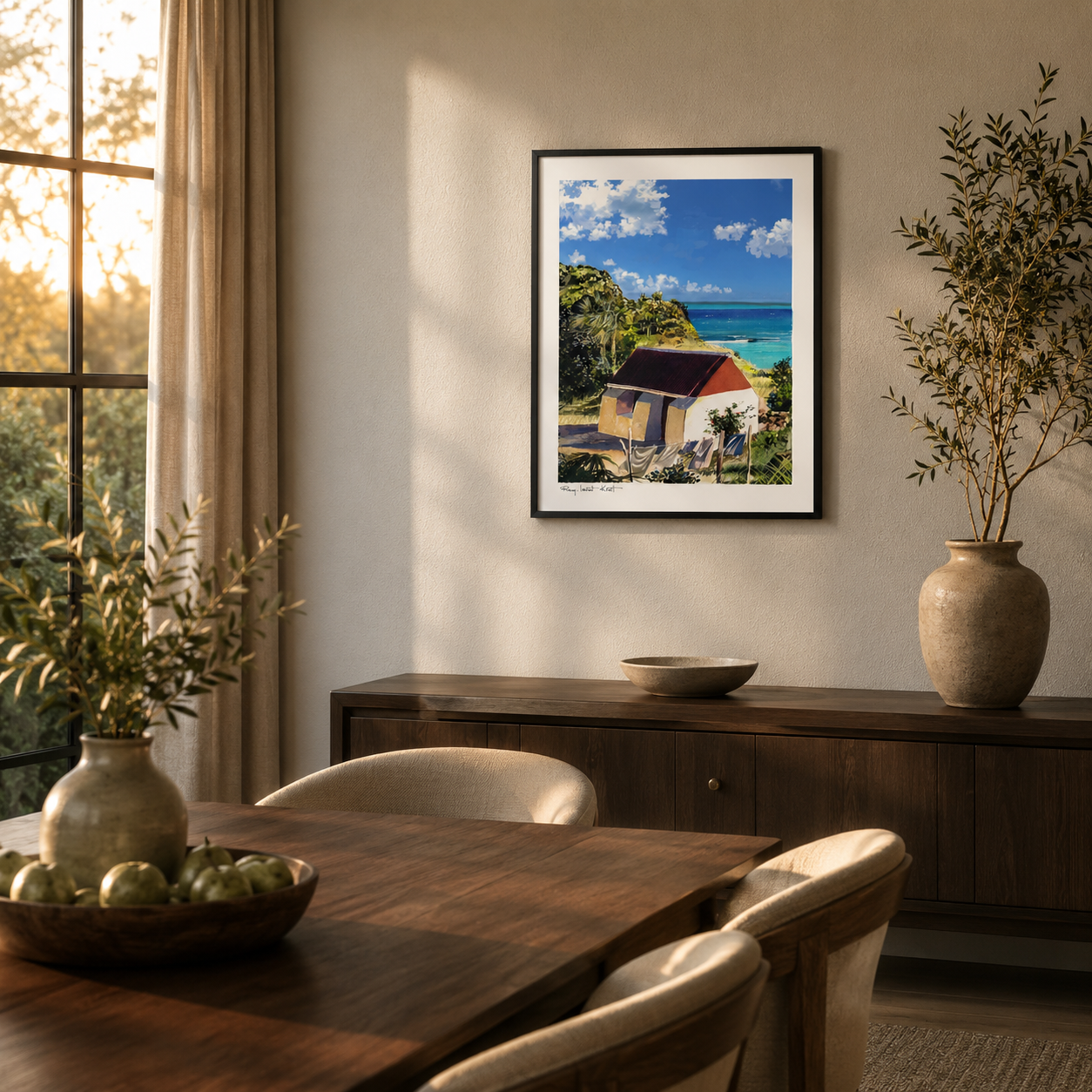 St Barth Watercolor Print – Petit Cul de Sac Bay – Caribbean Wall Art