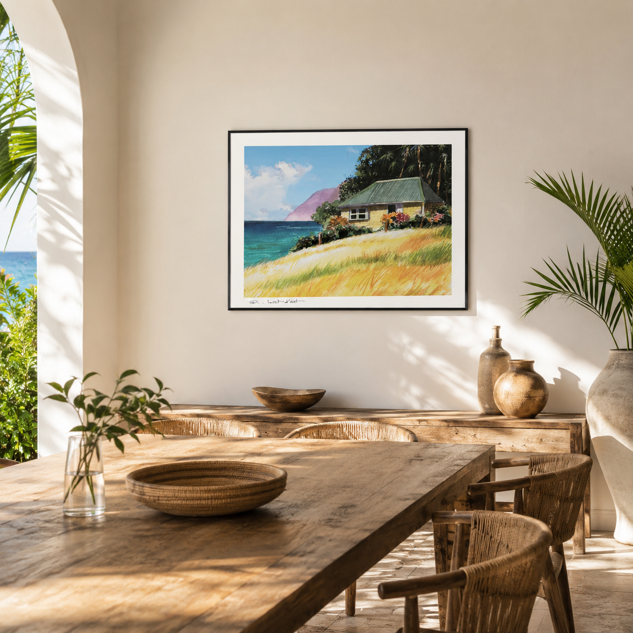 St Barth Watercolor Print – Falaise – Caribbean Wall Art