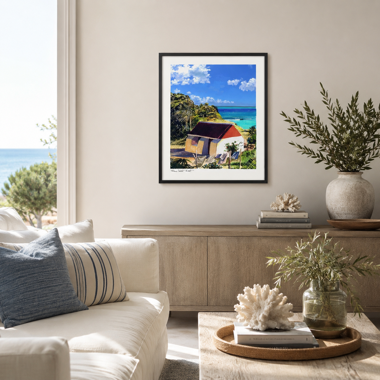 St Barth Watercolor Print – Petit Cul de Sac Bay – Caribbean Wall Art