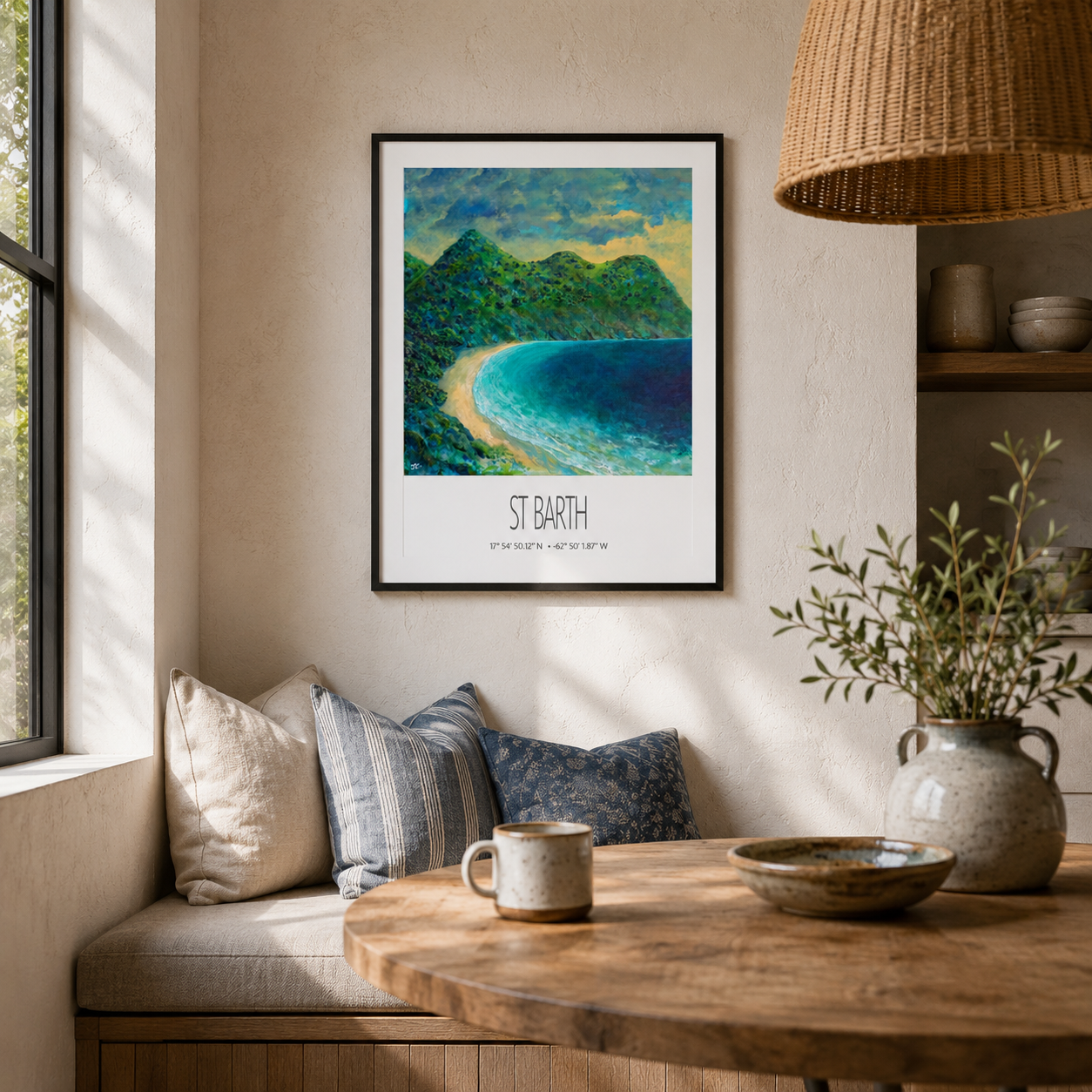 St Barth Vintage Travel Poster – Gouverneur Beach – Caribbean Wall Art