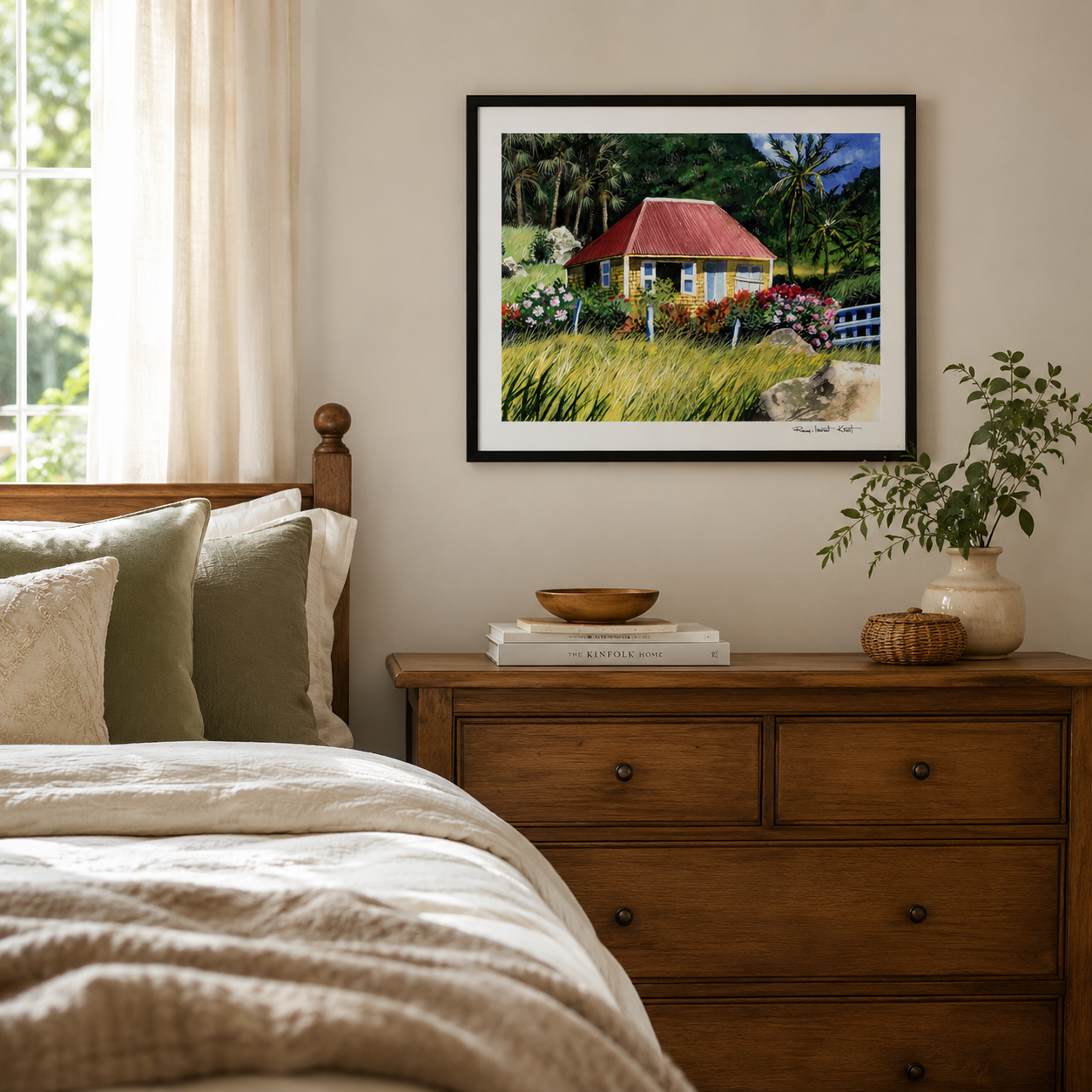 St Barth Watercolor Print – Case Jaune – Caribbean Wall Art