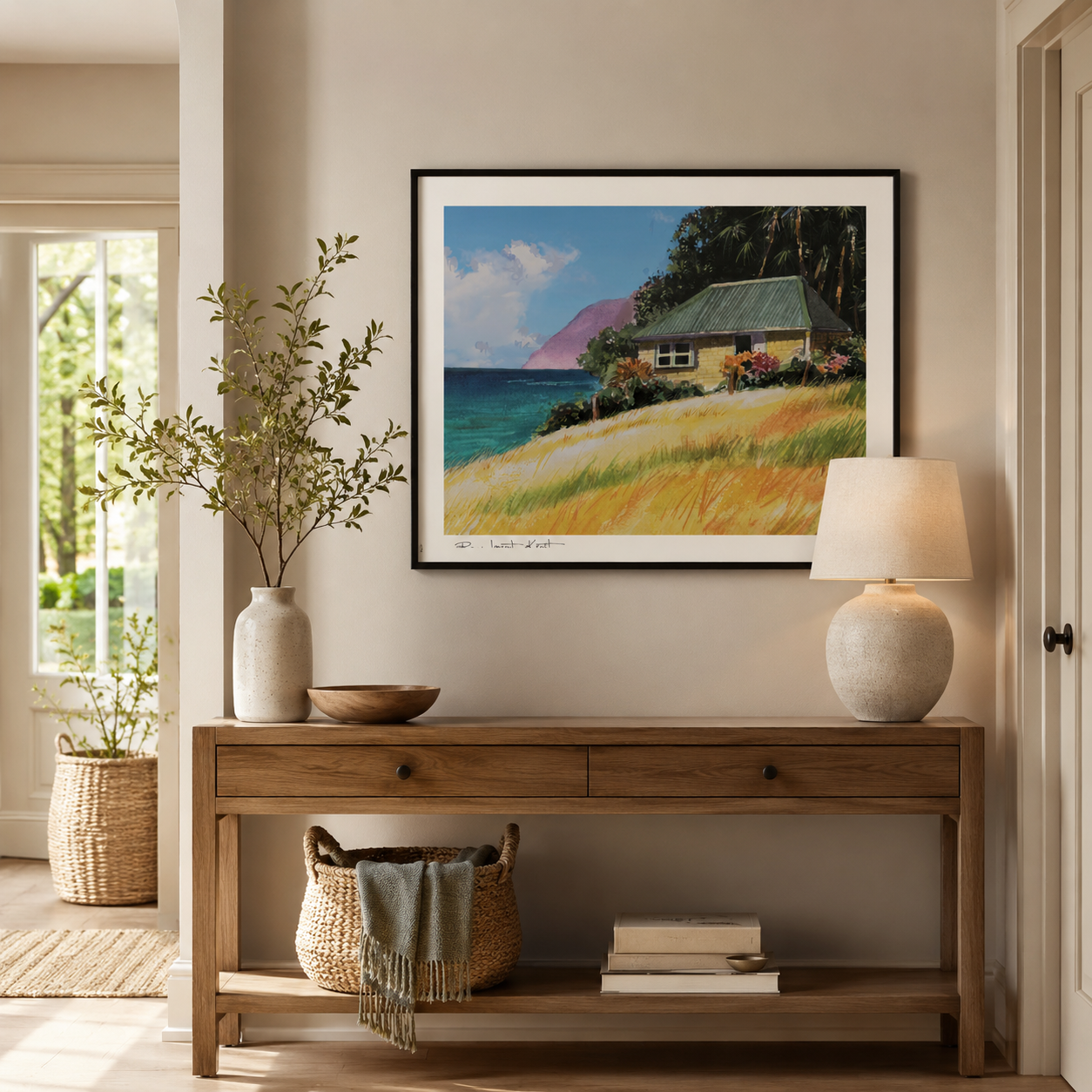 St Barth Watercolor Print – Falaise – Caribbean Wall Art