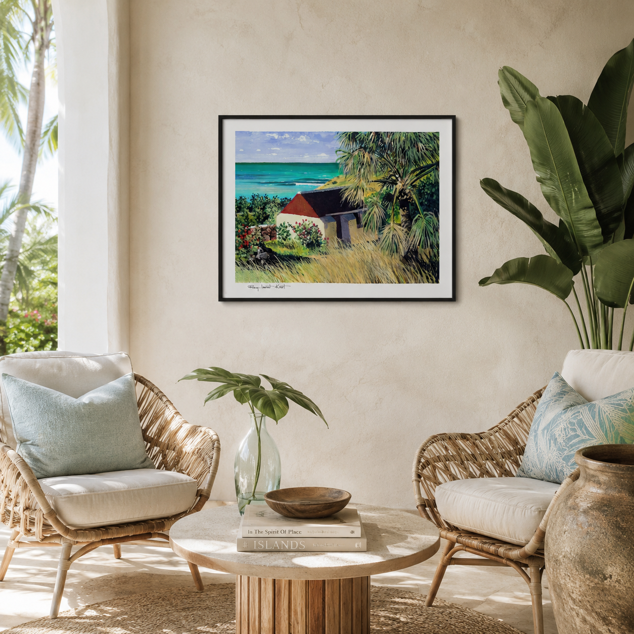 St Barth Watercolor Print – Grand Cul de Sac – Caribbean Wall Art