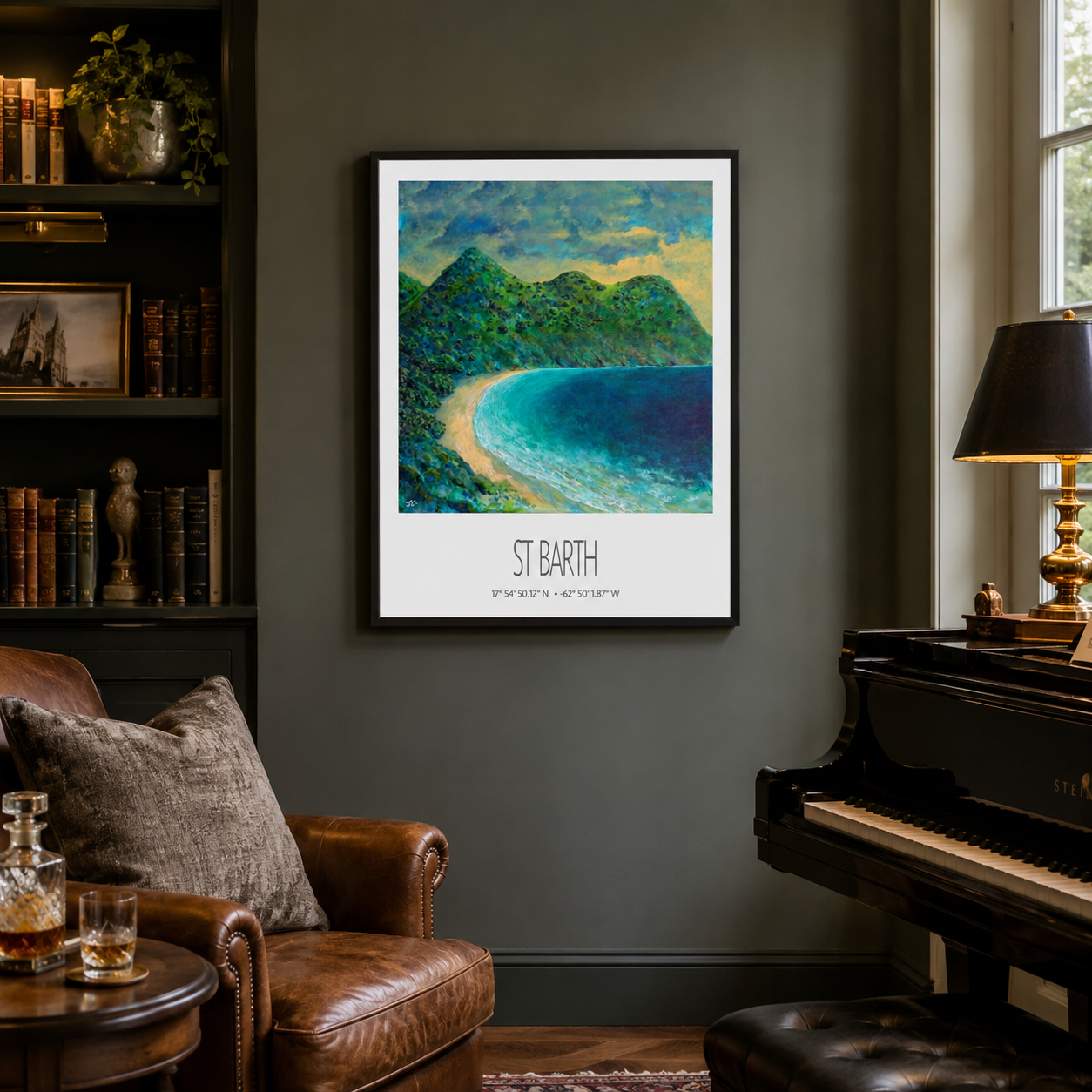 St Barth Vintage Travel Poster – Gouverneur Beach – Caribbean Wall Art
