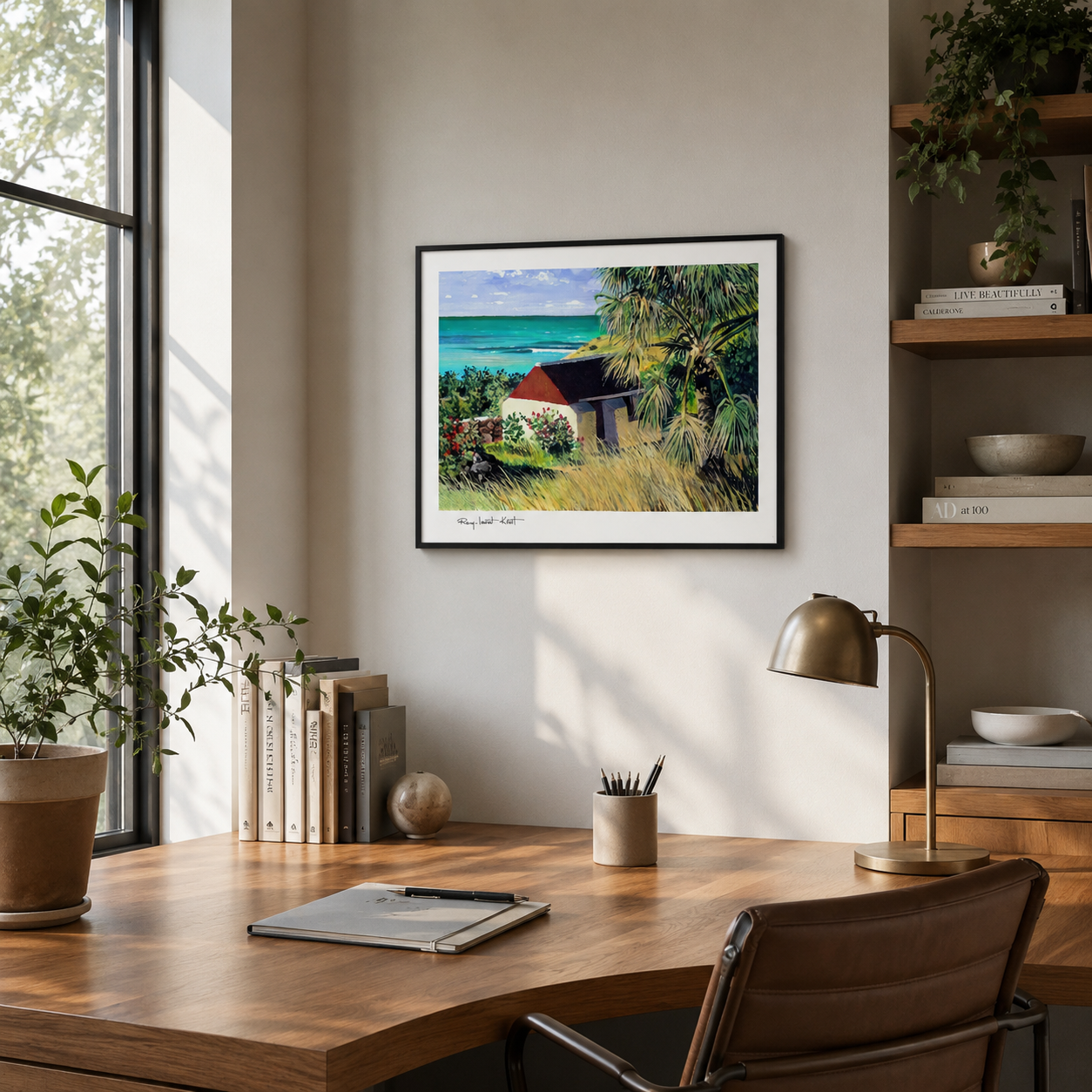 St Barth Watercolor Print – Grand Cul de Sac – Caribbean Wall Art