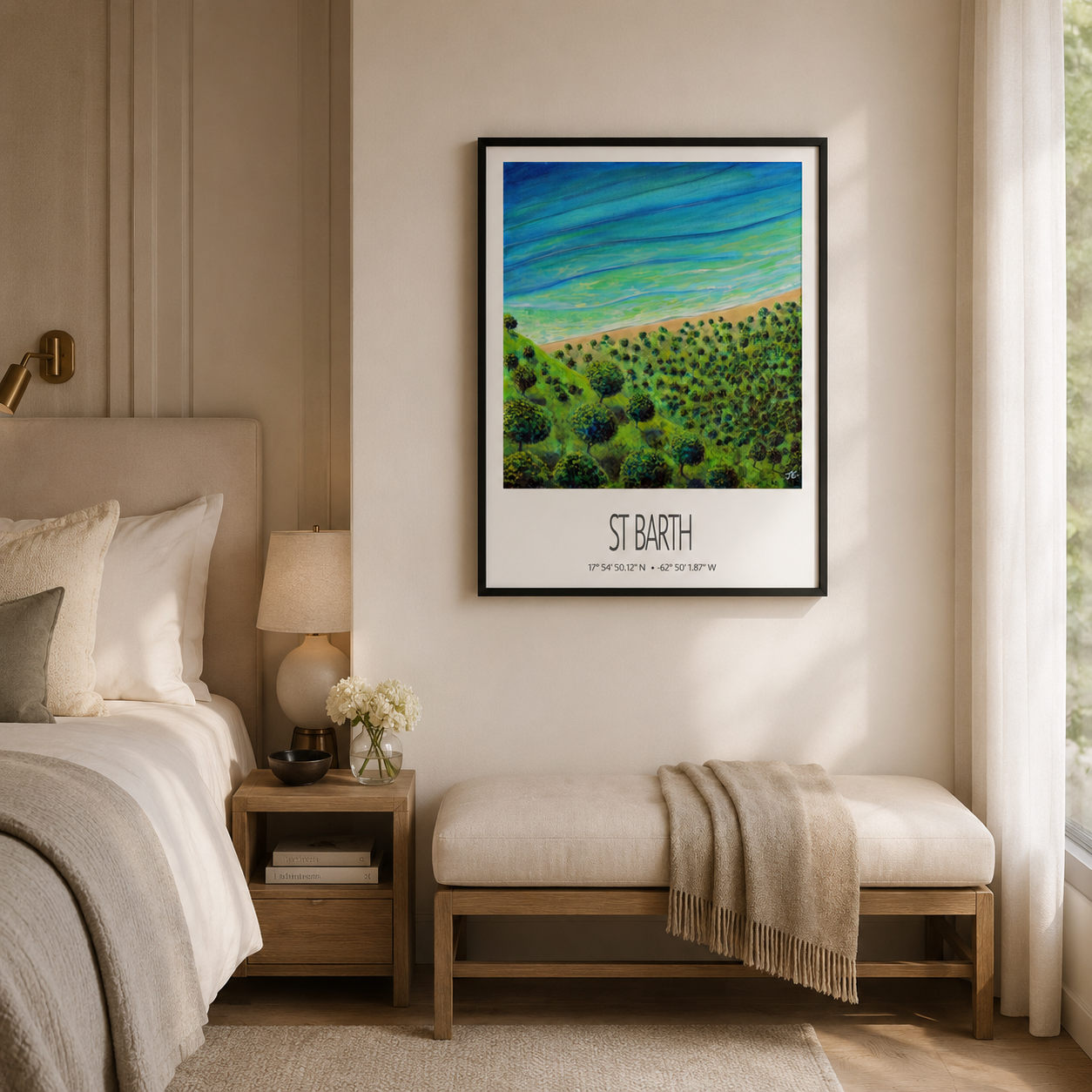 Art Print – St Barth – Flamand Beach – Acrylic Print – Travel Poster – Caribbean Wall Art