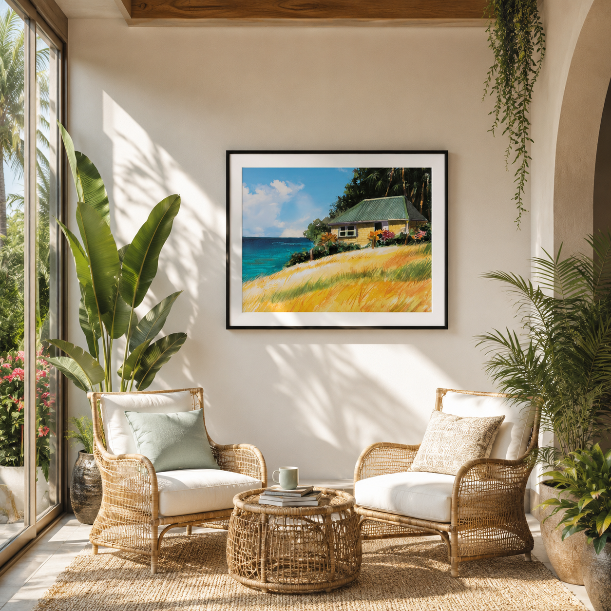 St Barth Watercolor Print – Falaise – Caribbean Wall Art