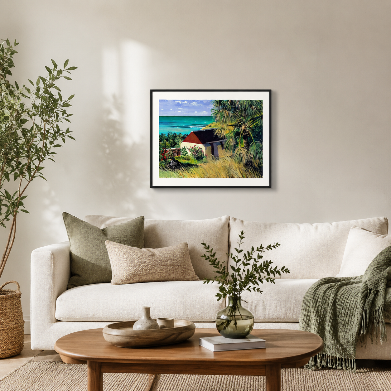 St Barth Watercolor Print – Grand Cul de Sac – Caribbean Wall Art