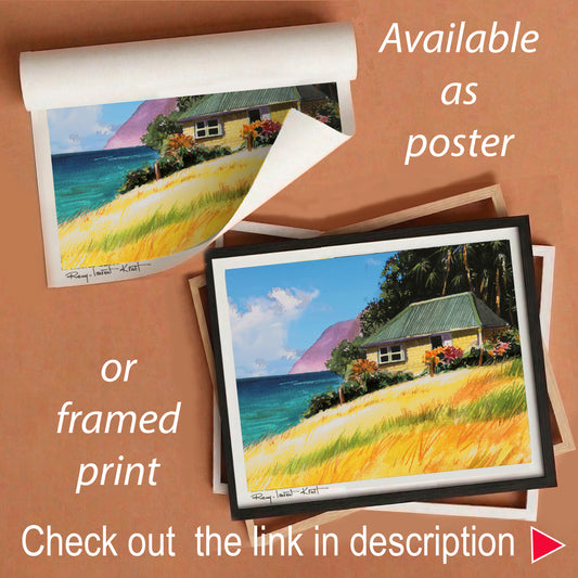 St Barth Watercolor Print – Falaise – Caribbean Wall Art