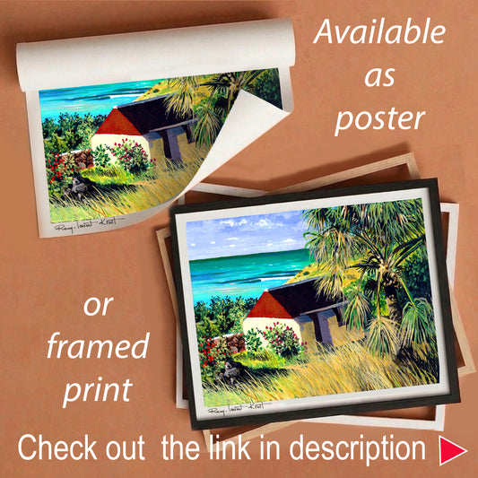 St Barth Watercolor Print – Grand Cul de Sac – Caribbean Wall Art