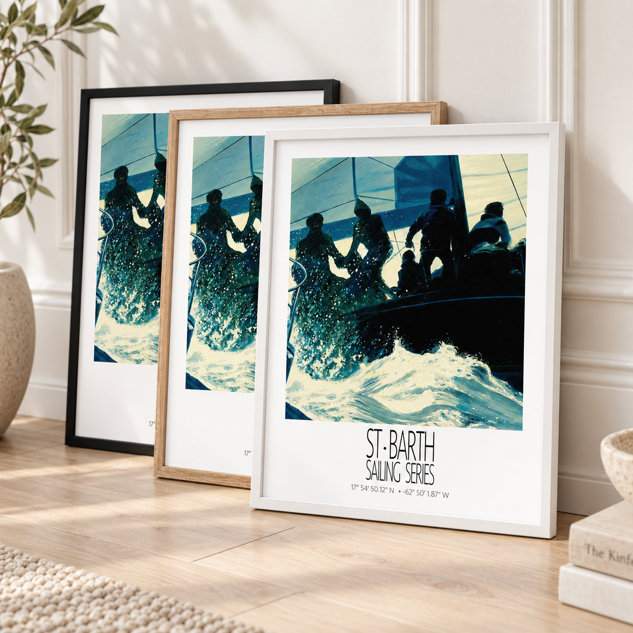 Blue Regatta – frame colors information – framed St Barth sailing wall art