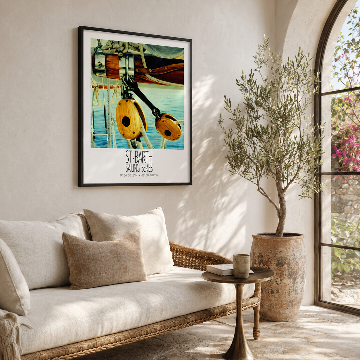 Classic Rigging – interior ambience 2 – unframed St Barth sailing wall art