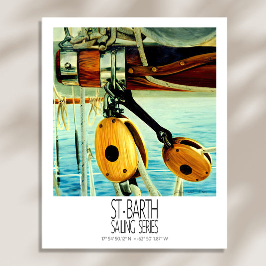 Classic Rigging – poster-only product view on a light background – unframed St Barth sailing wall art
