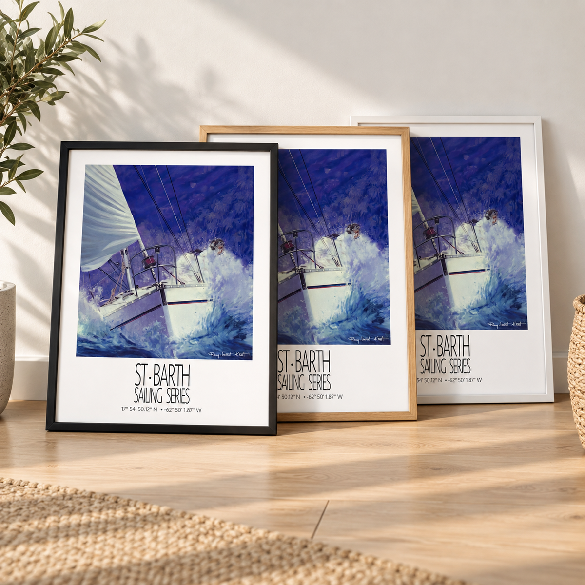 Coco Mauve – frame colors information – framed St Barth sailing wall art