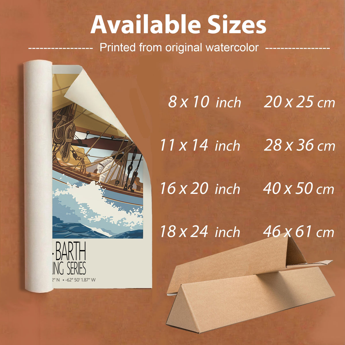 The Golden Sail unframed travel poster available sizes