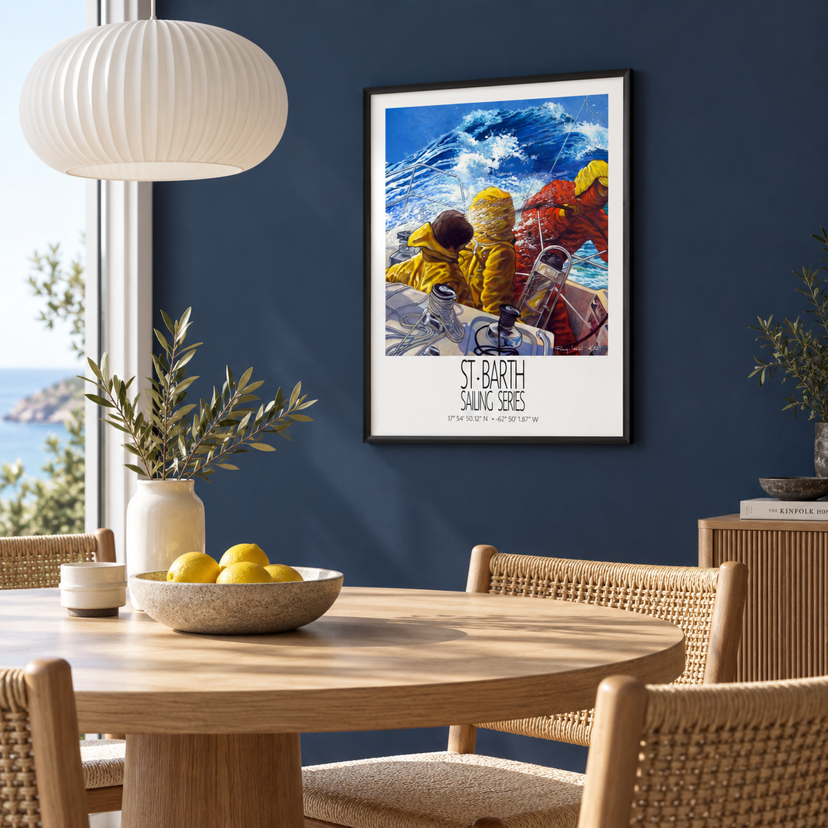 Grand Equipage – interior ambience 2 – framed St Barth sailing wall art