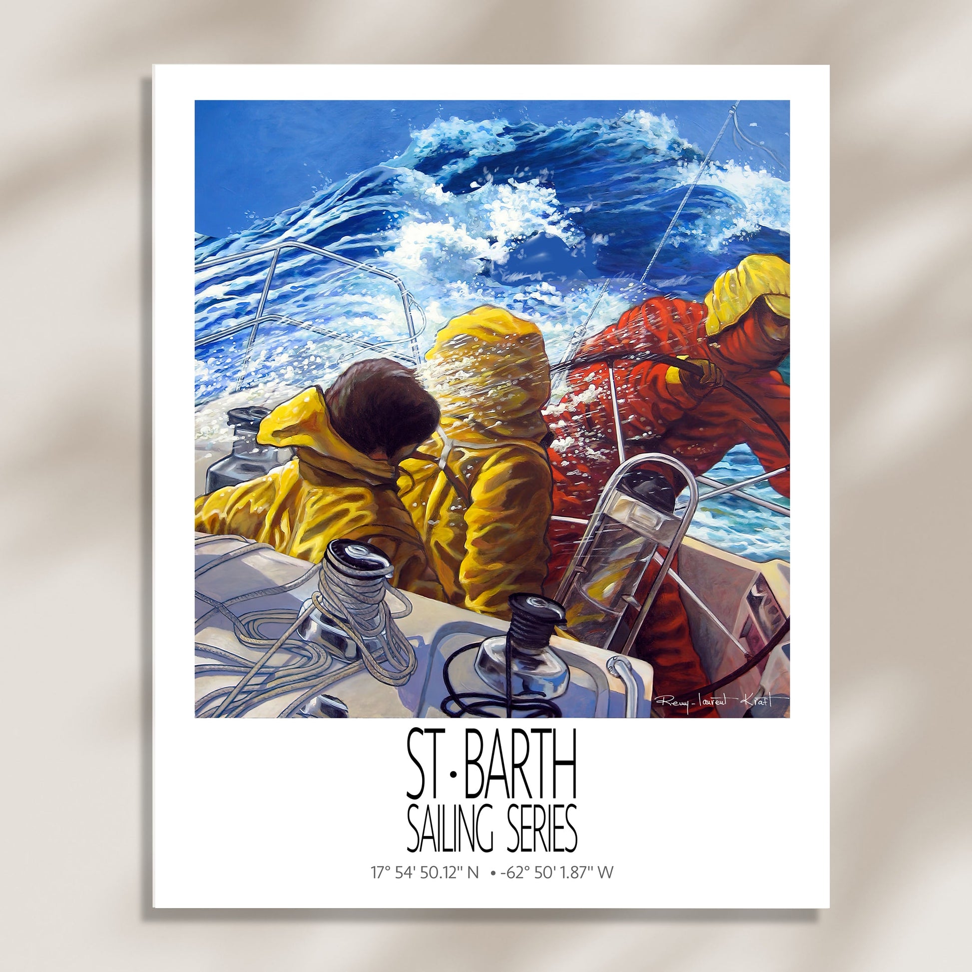 Grand Equipage – poster-only product view on a light background – unframed St Barth sailing wall art