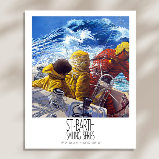 Grand Equipage – poster-only product view on a light background – unframed St Barth sailing wall art