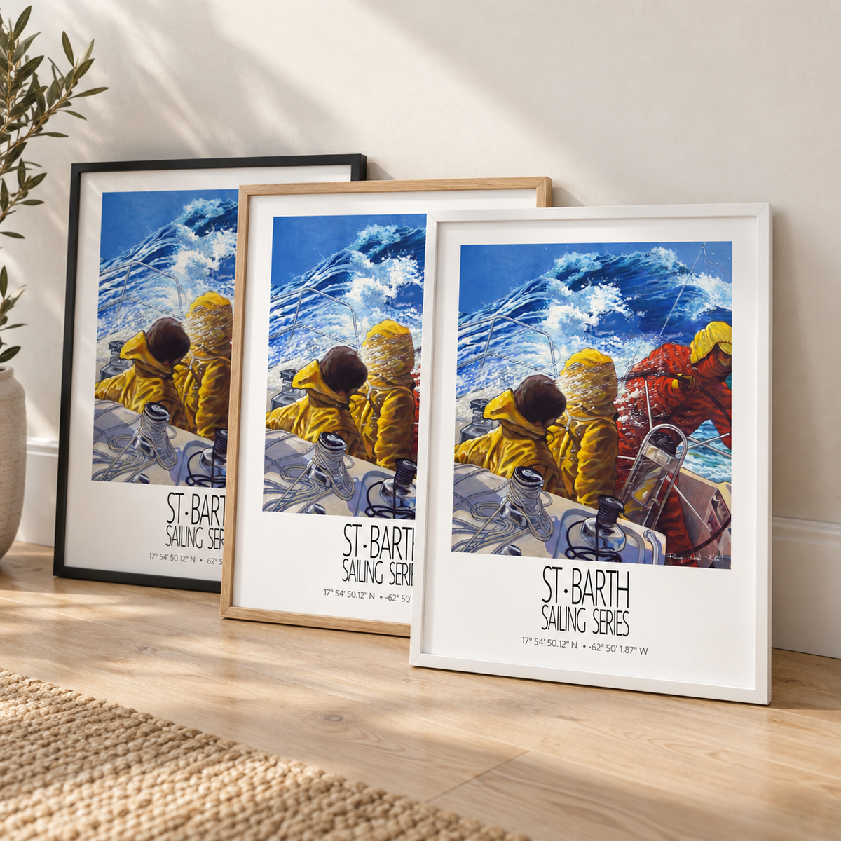 Grand Equipage – frame colors information – framed St Barth sailing wall art