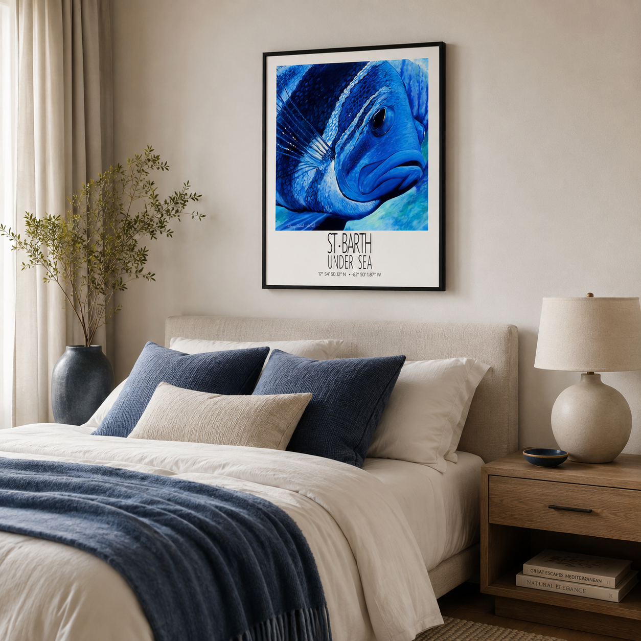 Grand Bleu Under Sea wall art interior mockup 2