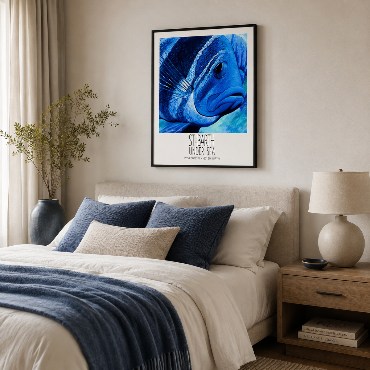 Grand Bleu Under Sea wall art interior mockup 2
