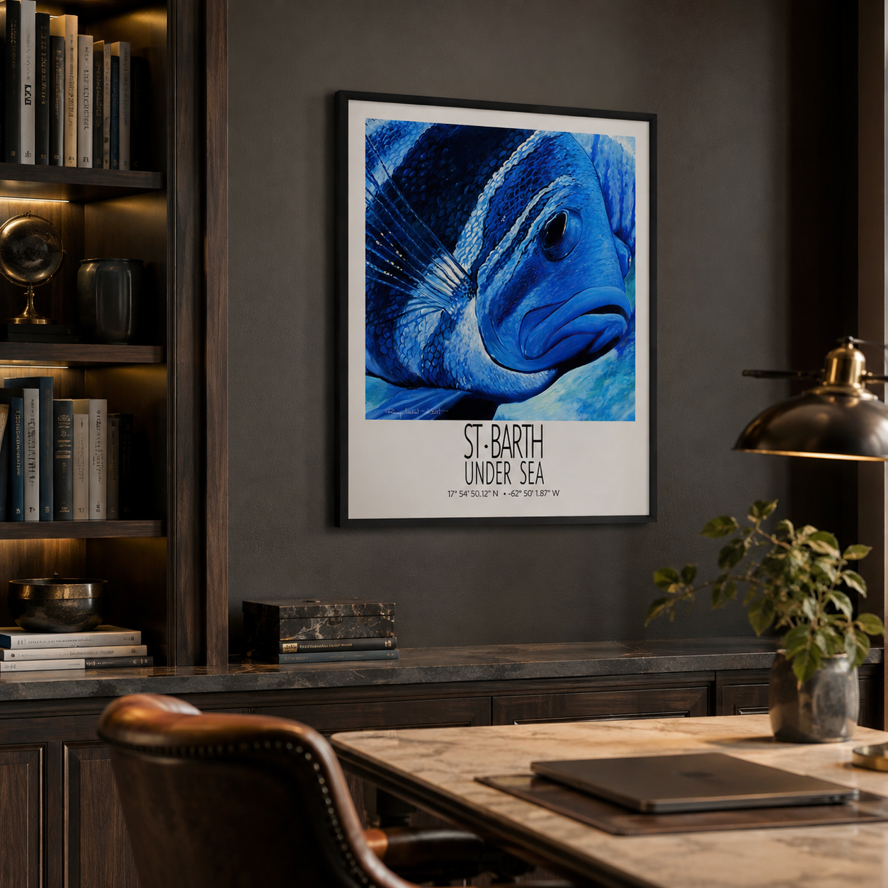 Grand Bleu Under Sea wall art interior mockup 3