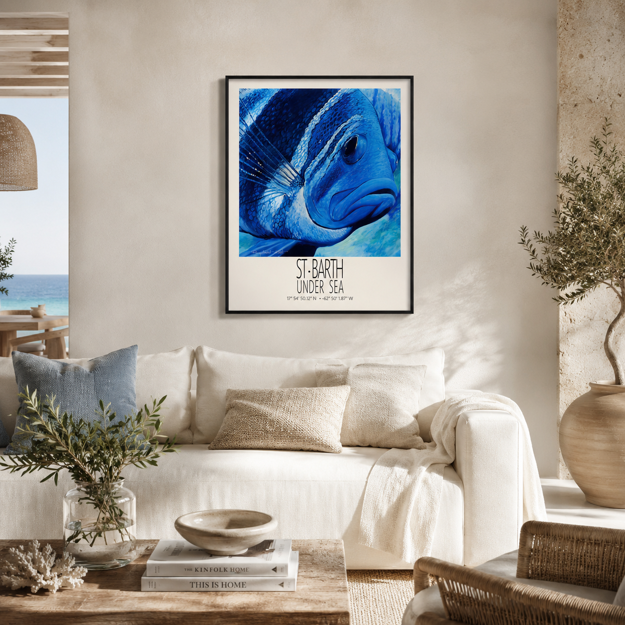 Grand Bleu Under Sea wall art interior mockup 4