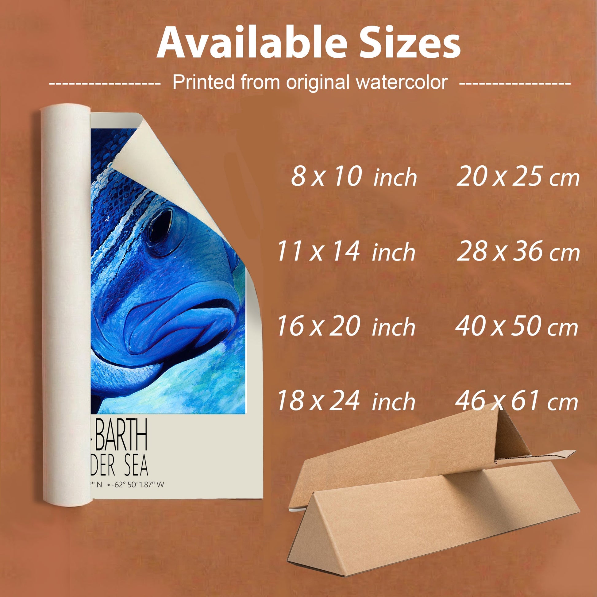 Grand Bleu unframed travel poster available sizes