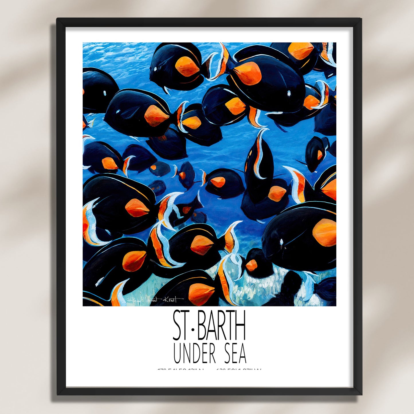 Grands Chirurgiens framed St Barth vintage travel poster