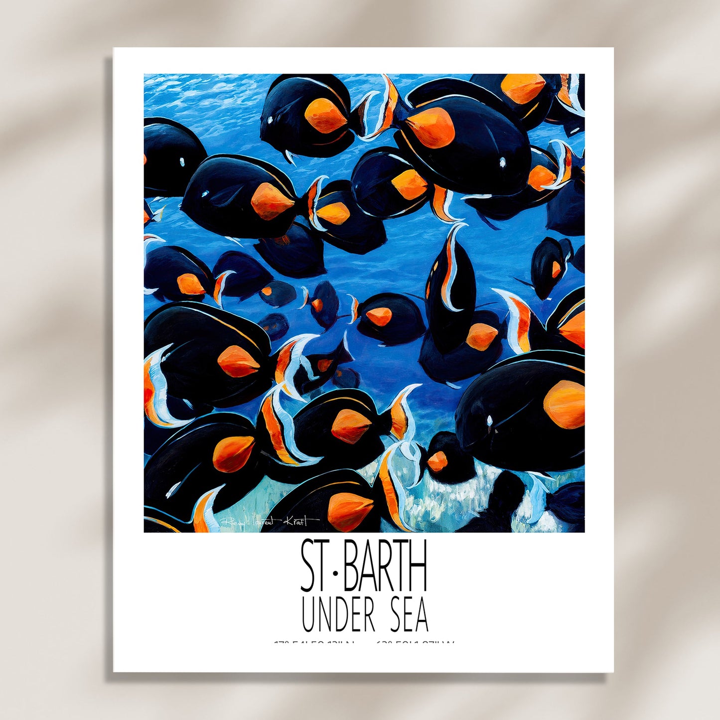 Grands Chirurgiens unframed St Barth vintage travel poster