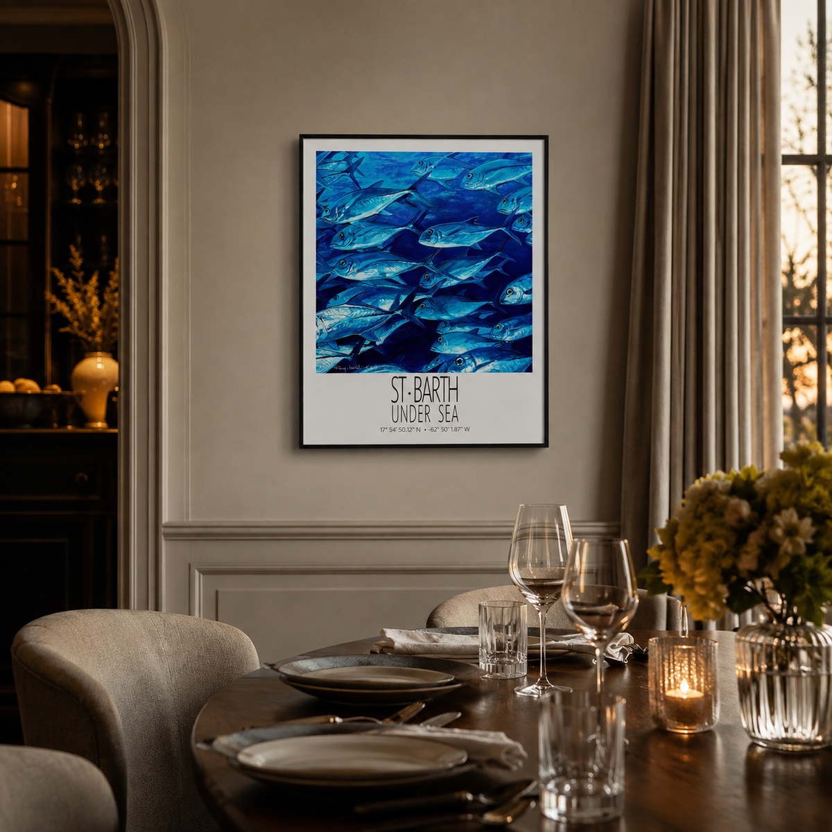 Liches Under Sea wall art interior mockup 2