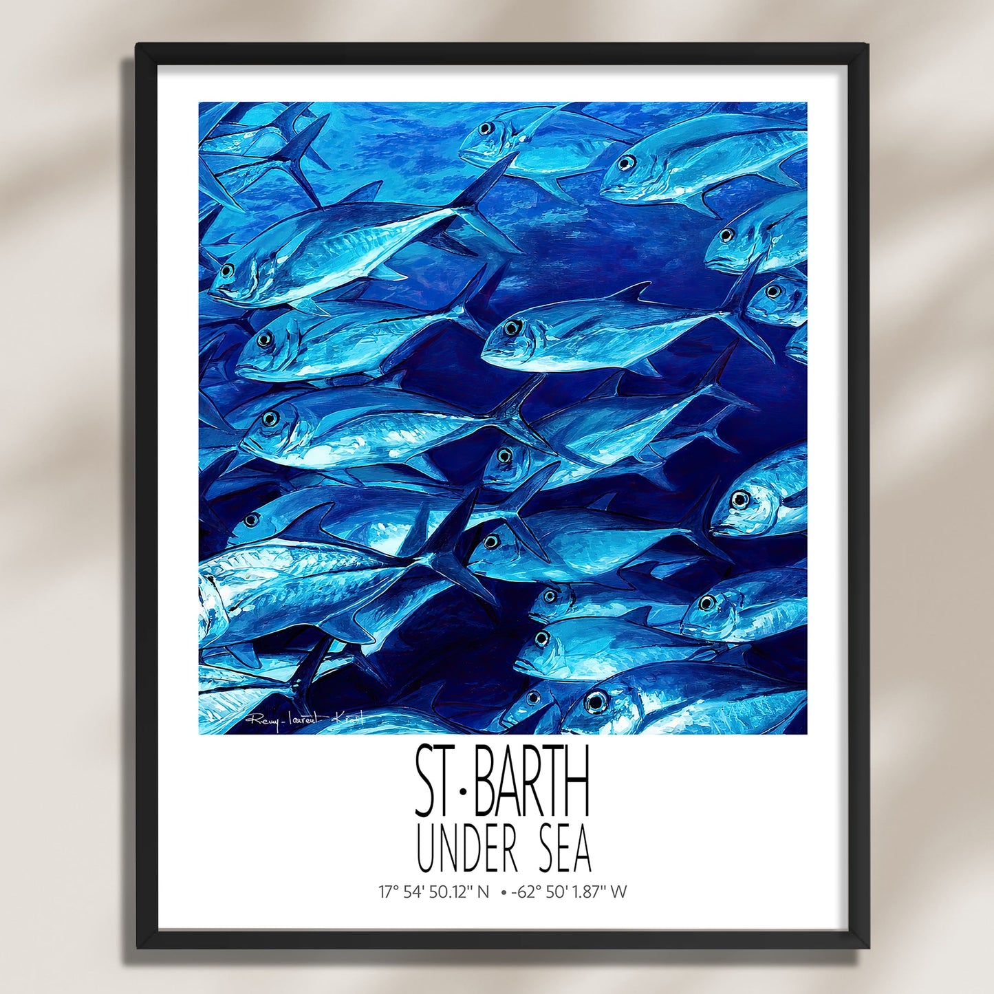 Liches framed St Barth vintage travel poster