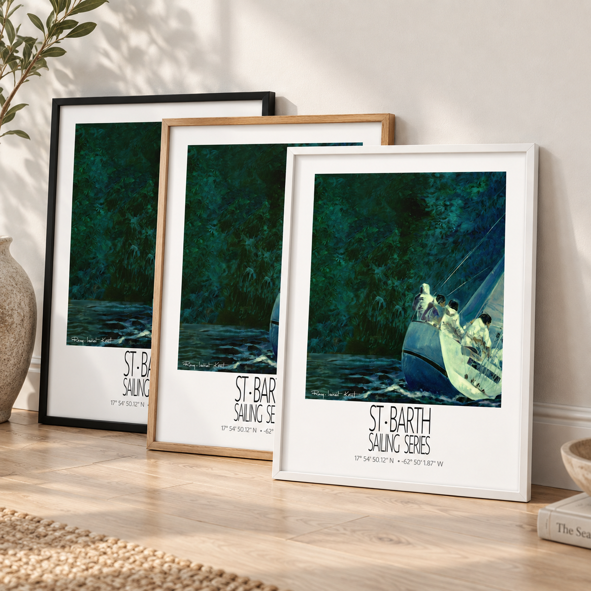 Night Regatta – frame colors information – framed St Barth sailing wall art