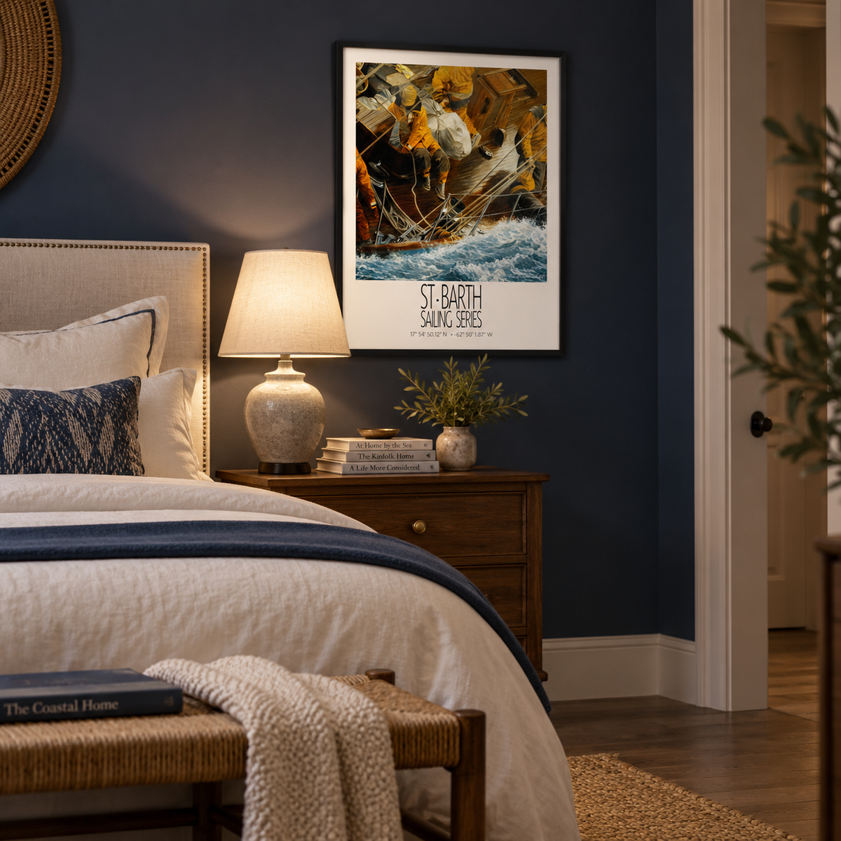 On Deck – interior ambience 4 – framed St Barth sailing wall art