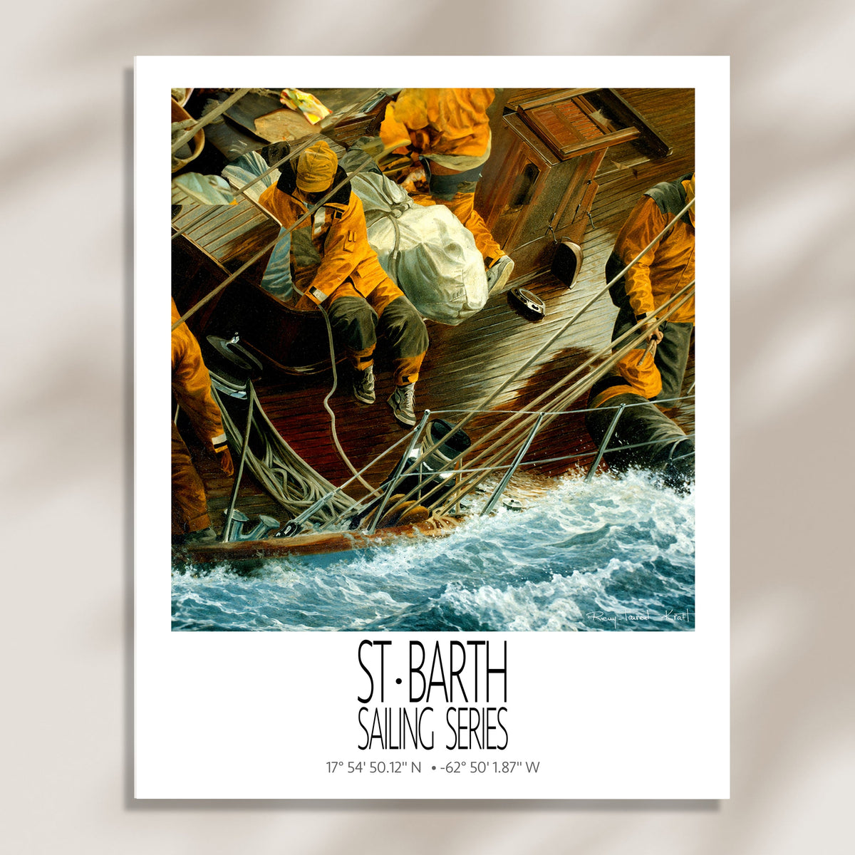 On Deck – poster-only product view on a light background – unframed St Barth sailing wall art