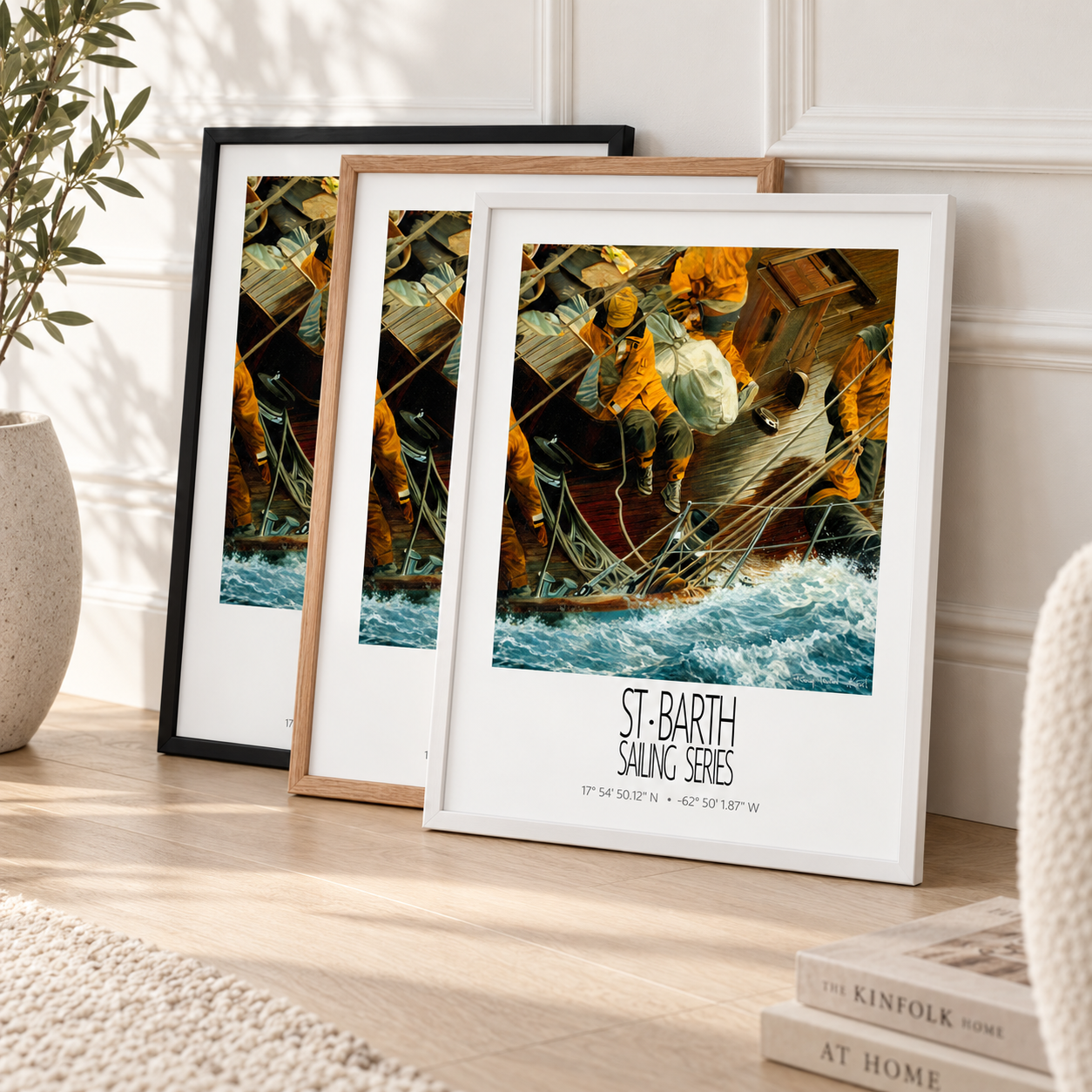 On Deck – frame colors information – framed St Barth sailing wall art