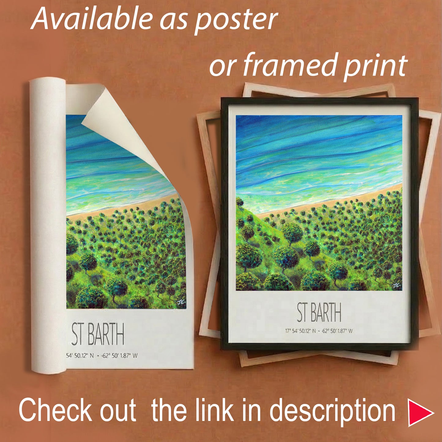Art Print – St Barth – Flamand Beach – Acrylic Print – Travel Poster – Caribbean Wall Art