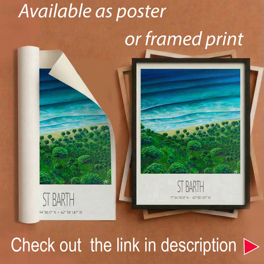 Art Print – St Barth – Chauvette – Acrylic Print – Travel Poster – Caribbean Wall Art
