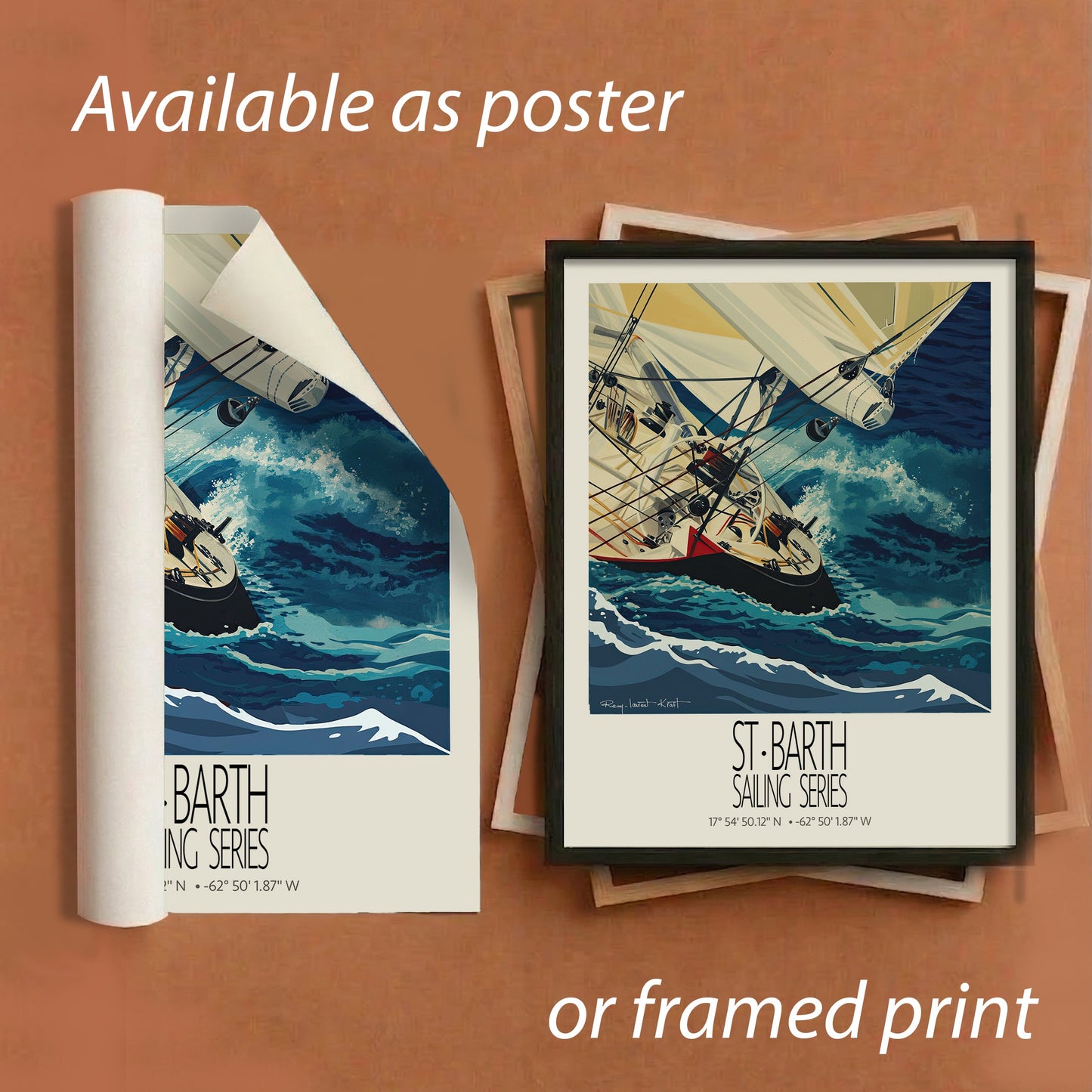 Red Hull poster and framed poster comparison
