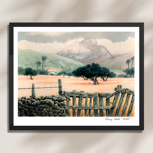 St Barth Watercolor Print – Salines – Framed Caribbean Wall Art