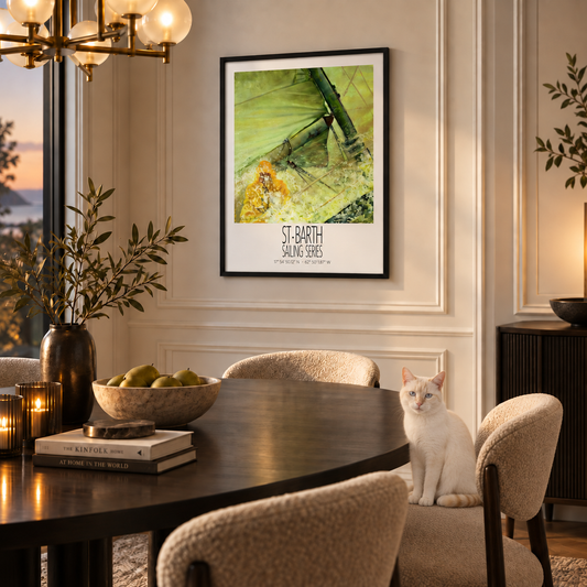 The Sail – interior ambience 1 – unframed St Barth sailing wall art